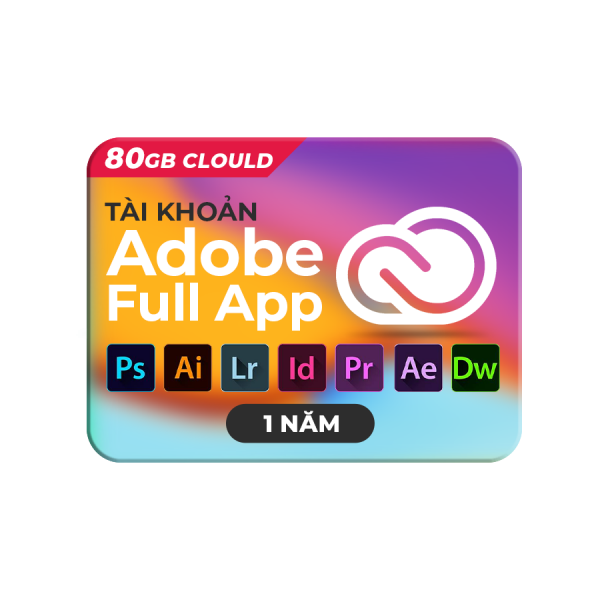 Tài khoản Adobe Full App 80Gb Cloud (1 năm)